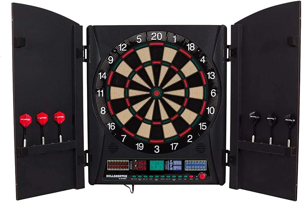 Electronic Dartboard Cabinet - Electronic Soft Tip Dartboard Set with