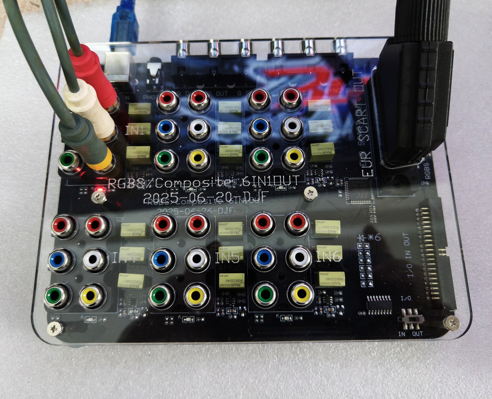 Arcade Button Pcb - RGBS Automatic 6 In 1 Out