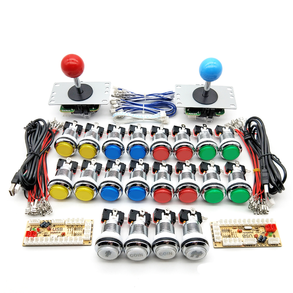 Arcade Kit with LED Silver Chr - Arcade Button Pcb recension och pris