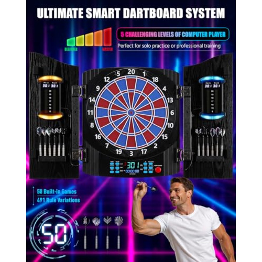 Electronic Dart Board, Electri - Electronic Dartboard Cabinet recension och pris